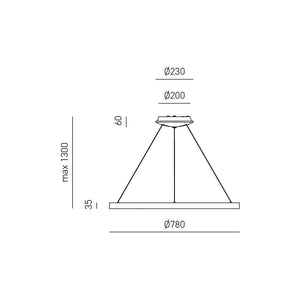 Sospensione Moderna Krizia Alluminio Satinato Bianco 1 Modulo Led 60 W