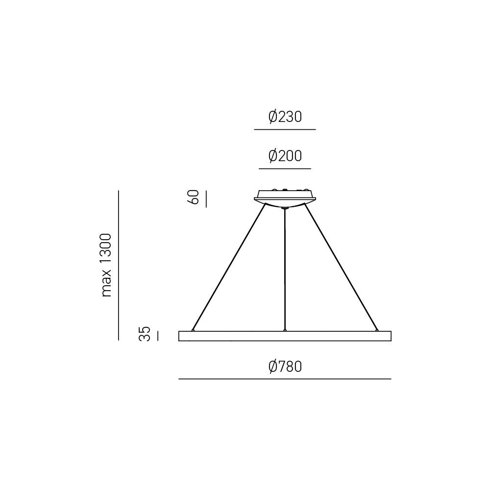 Sospensione Moderna Krizia Alluminio Satinato Bianco 1 Modulo Led 60 W