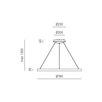 Sospensione Moderna Krizia Alluminio Satinato Bianco 1 Modulo Led 60 W