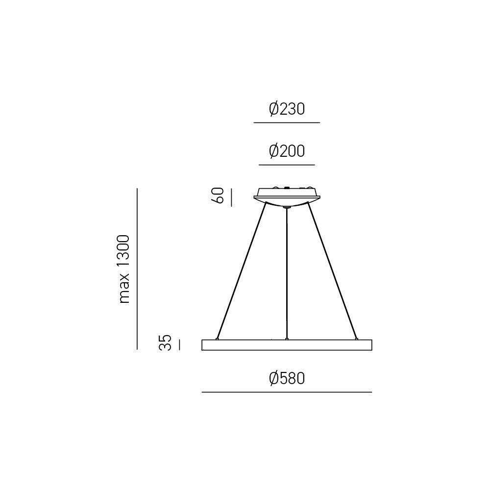 Sospensione Moderna Krizia Alluminio Satinato Bianco 1 Modulo Led 50 W