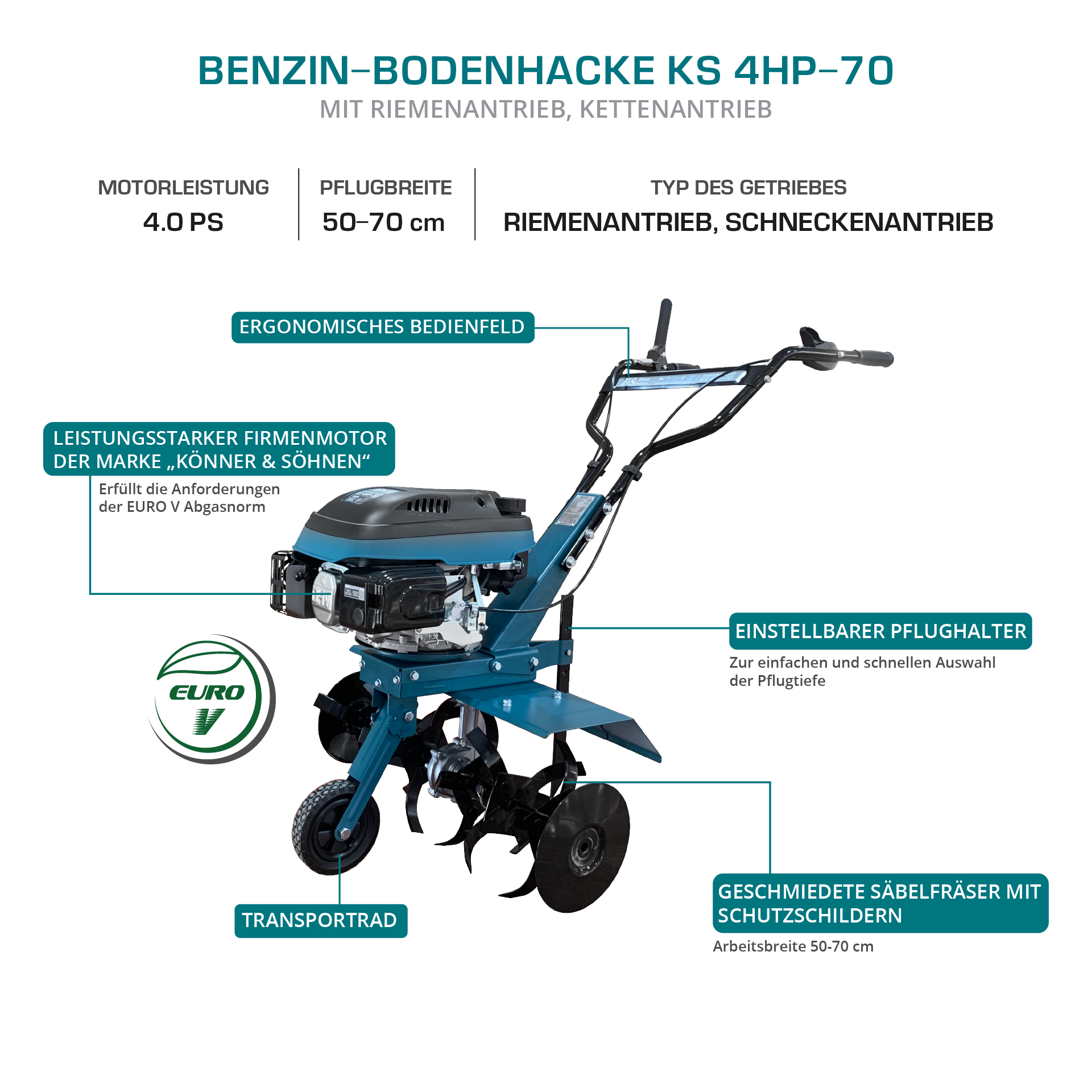 Motozappa a benzina KS 4HP-70