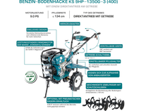 Motozappa a benzina KS 9HP-1350G-3 (400)