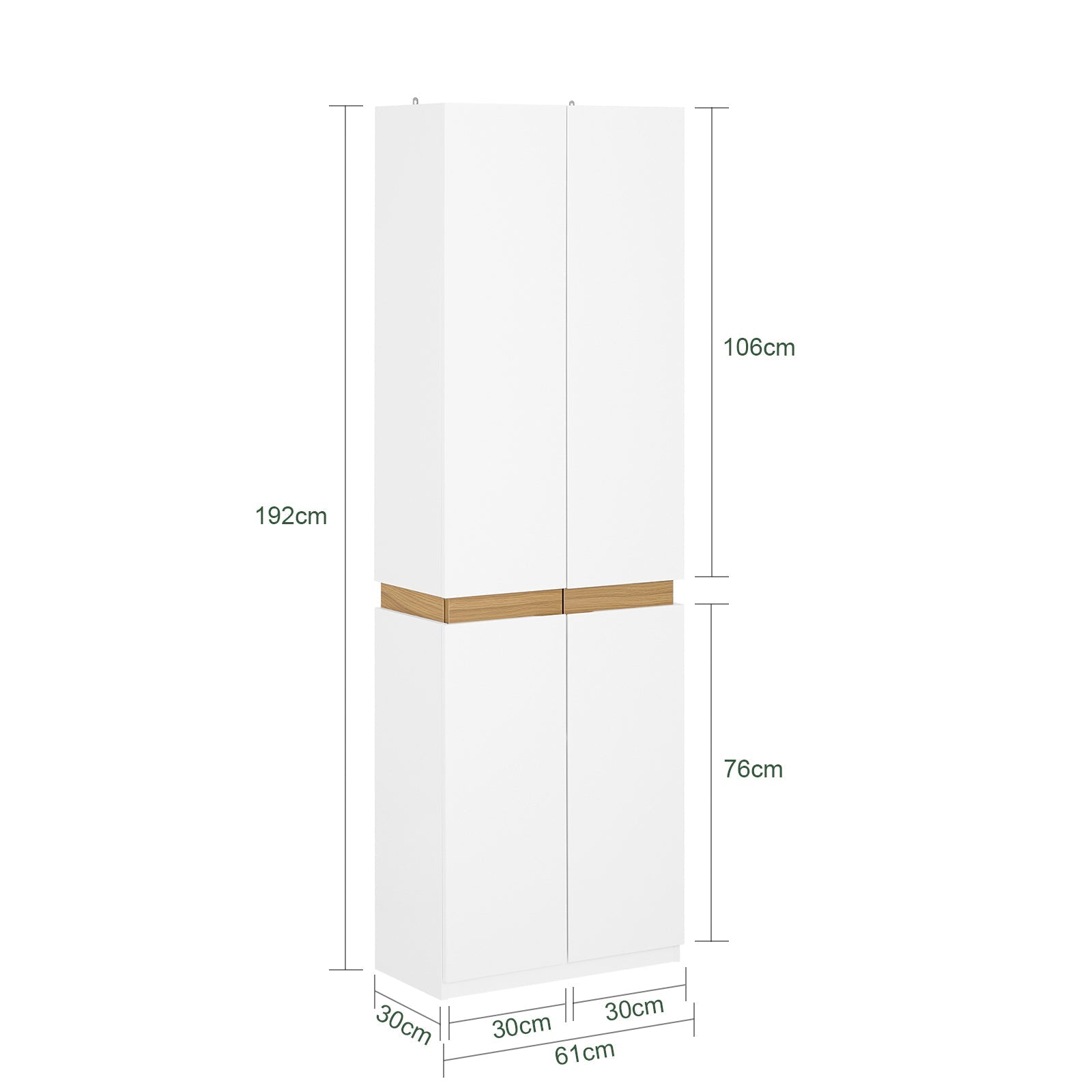 Armadio alto Mobile da ingresso Armadio multifunzionale Bianco 61x30x192cm KSB01-W