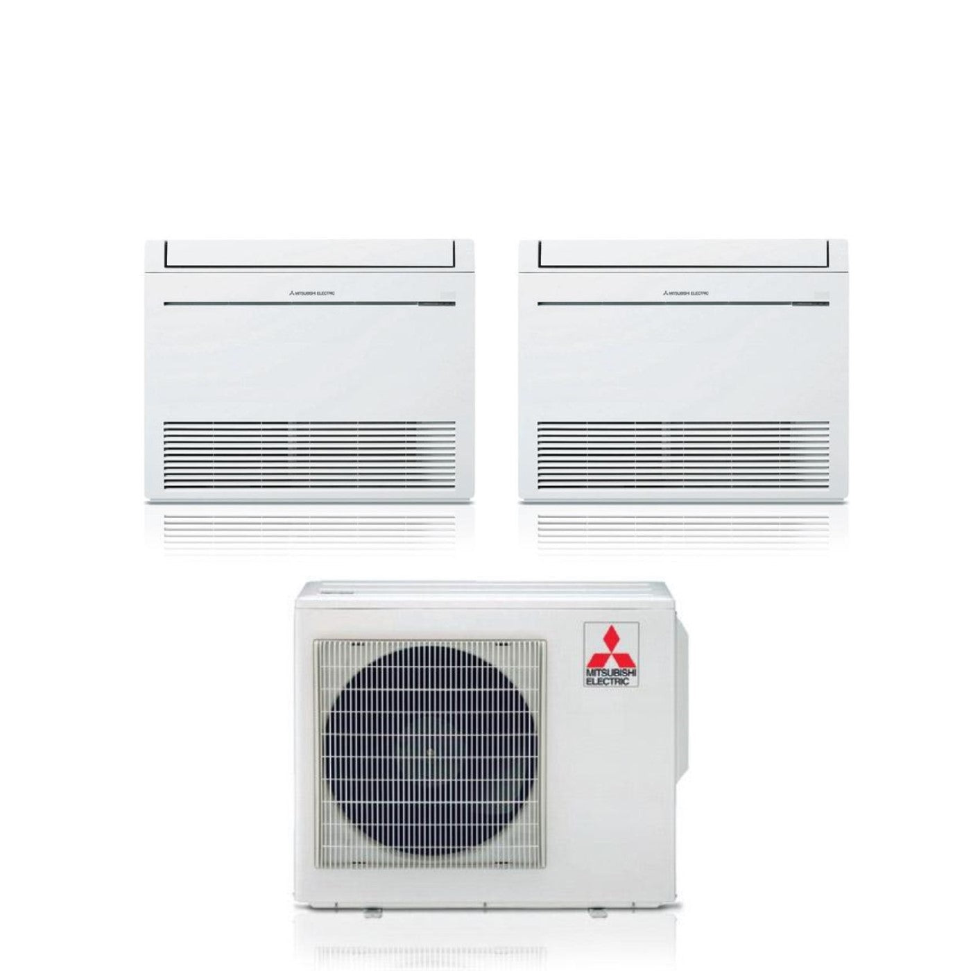 Climatizzatore Condizionatore Mitsubishi Electric Pavimento Dual Split Inverter serie MFZ-KT 12+12 con MXZ-3F68VF R-32 Wi-Fi Optional con Telecomando Incluso 12000+12000