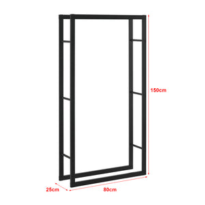 Portalegna 'Tà¤by' (LxPxA) 80 x 25 x 150 cm Deposito per Legna da Ardere Supporto Tronchi Scaffale in Acciaio da Legnaia