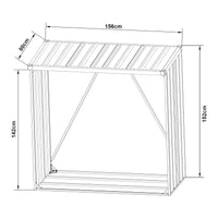 Portalegna Kalmar da Esterno con Tettuccio 156 x 80 x 152 cm Antracite [en.casa]