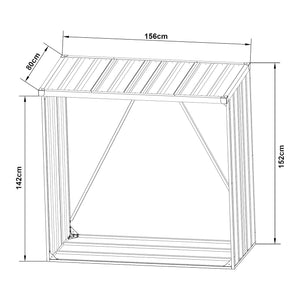 Portalegna Kalmar da Esterno con Tettuccio 156 x 80 x 152 cm Antracite [en.casa]