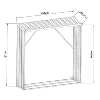 Portalegna Kalmar da Esterno con Tettuccio 155 x 45 x 157 cm Antracite [en.casa]