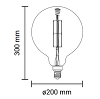 Lampada led bulbo e27 8 watt g200 filamento risparmio energetico 1800k