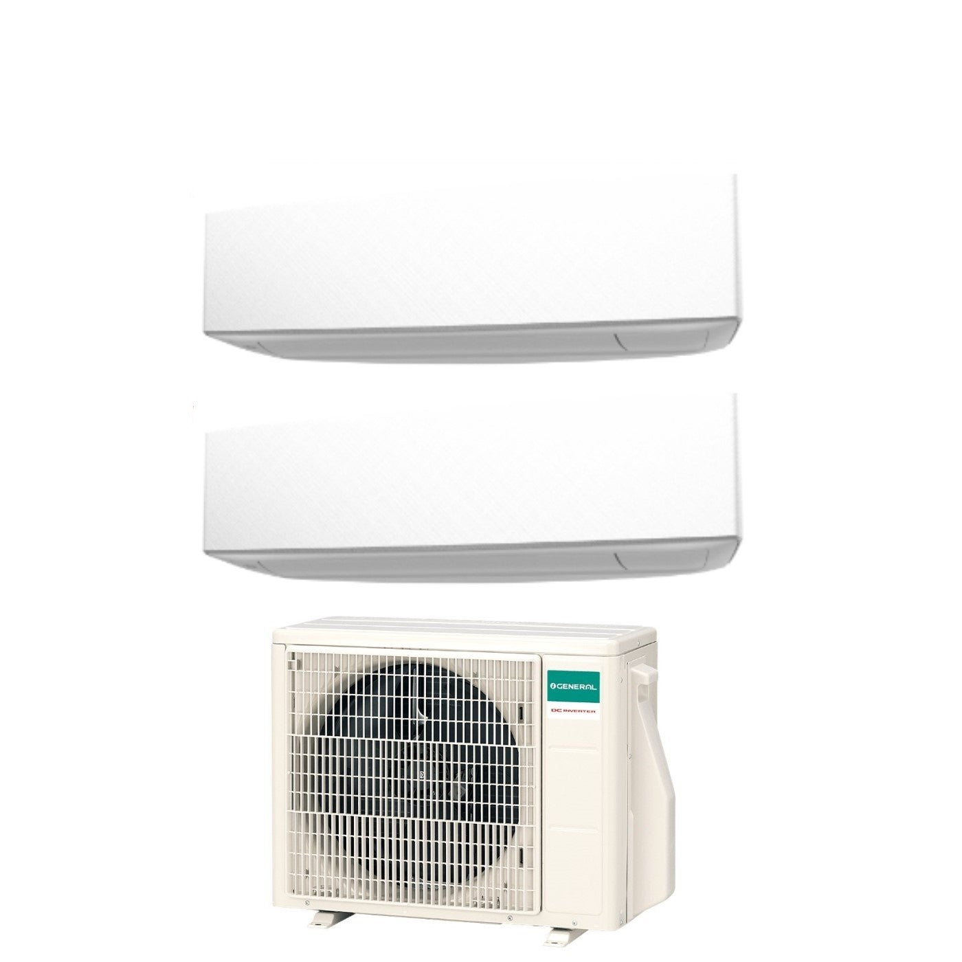 Climatizzatore Condizionatore General Fujitsu Dual Split Inverter serie KETA WHITE 9+12 con AOHG18KBTA2 R-32 Wi-Fi Optional 9000+12000 Colore Bianco - Novità