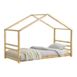 Letto a Casetta per Cameretta Vardø 90x200 cm Legno Naturale [en.casa]