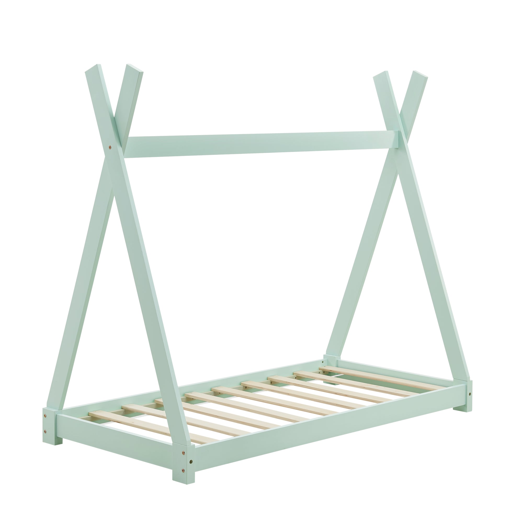 [en.casa] Letto per Bambino a Forma di Tenda Indiana 70 x 140 cm Lettino Tipi di Legno Pino in Stile Montessori - Color