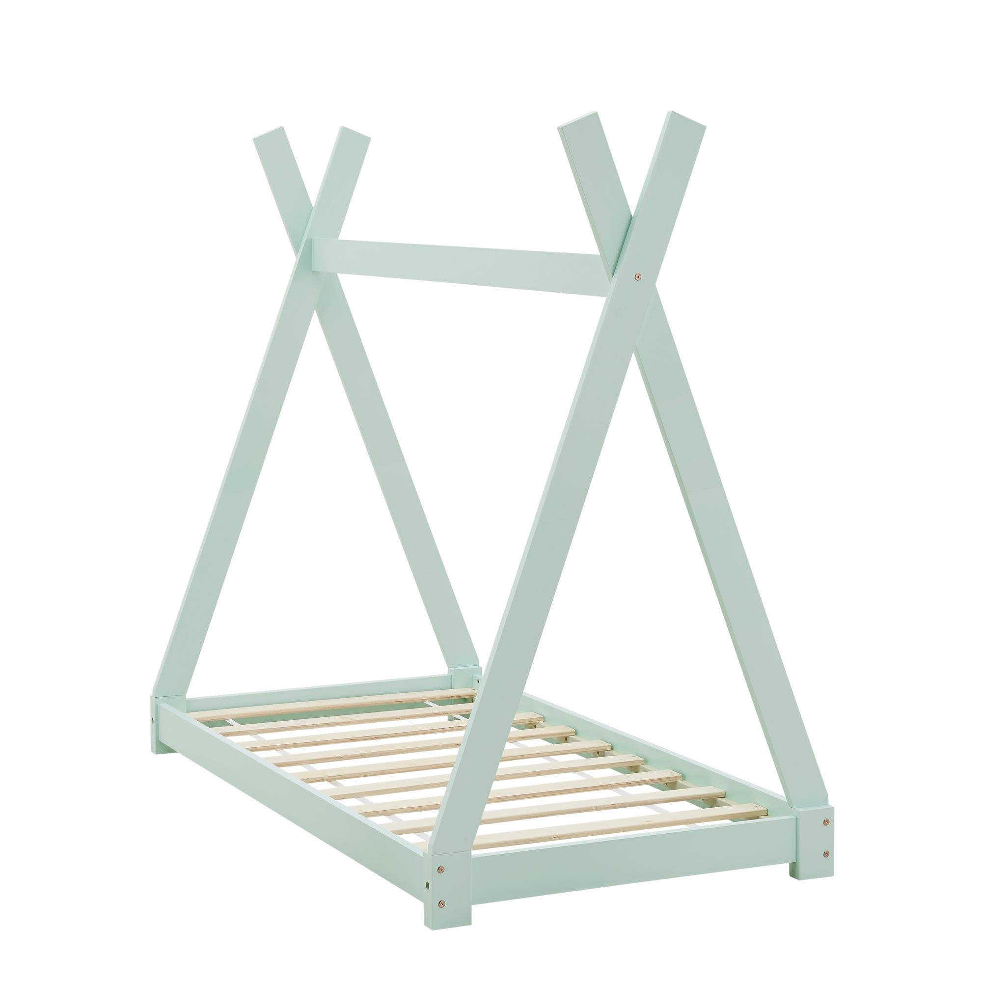 [en.casa] Letto per Bambino a Forma di Tenda Indiana 70 x 140 cm Lettino Tipi di Legno Pino in Stile Montessori - Color