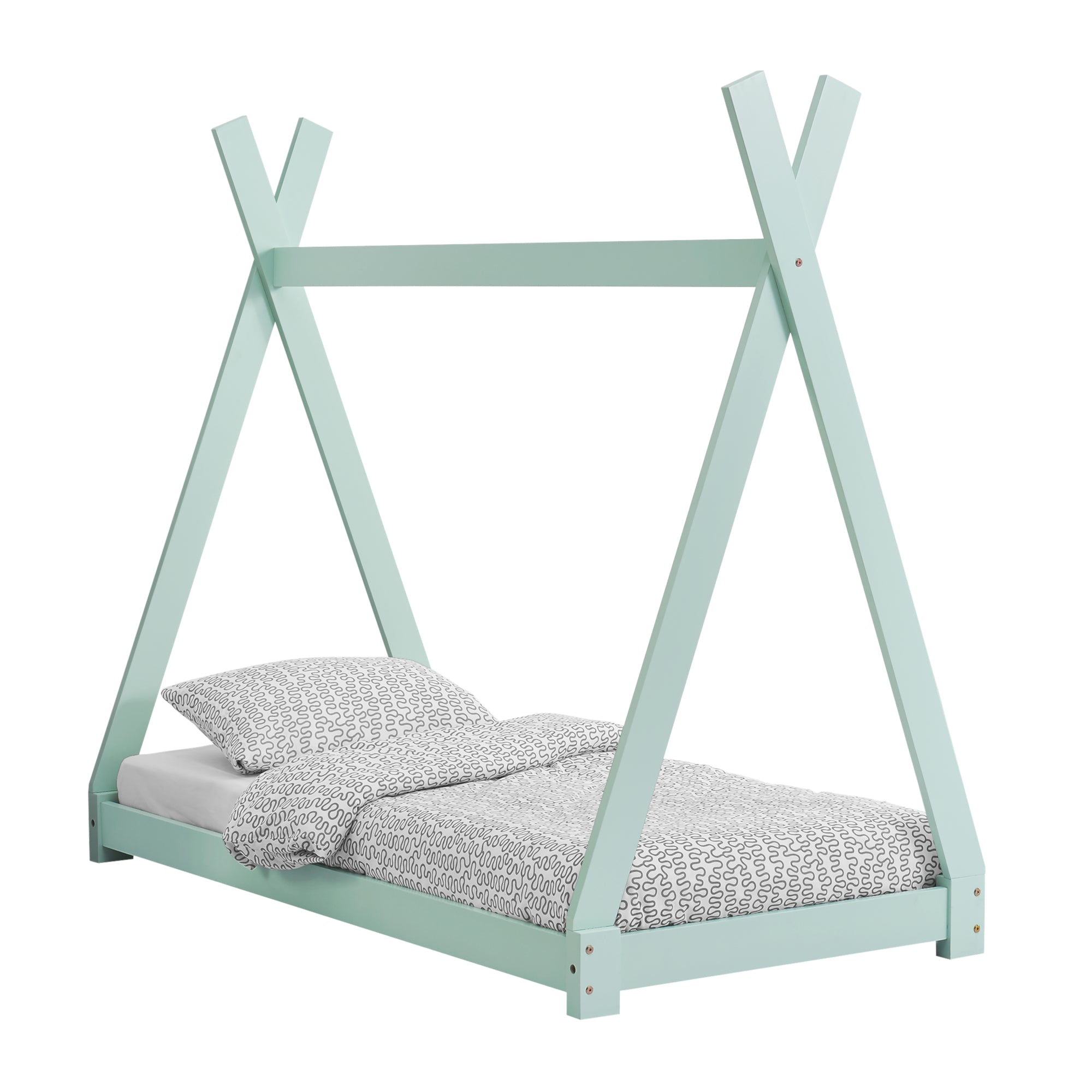 [en.casa] Letto per Bambino a Forma di Tenda Indiana 70 x 140 cm Lettino Tipi di Legno Pino in Stile Montessori - Color