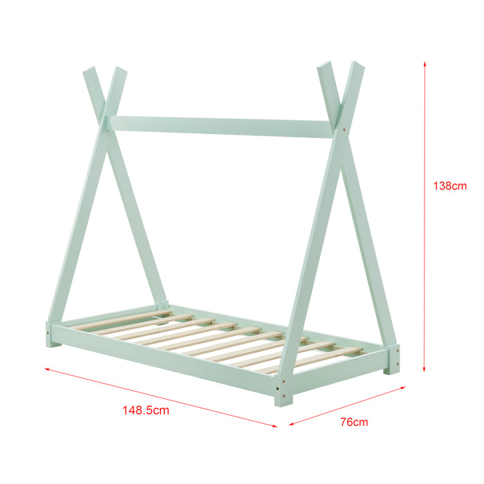 [en.casa] Letto per Bambino a Forma di Tenda Indiana 70 x 140 cm Lettino Tipi di Legno Pino in Stile Montessori - Color