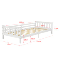 Letto per Bambino/Ragazzo con Materasso Ipoallergenico a Schiuma Fredda 90x200 cm Letto di Design Moderno in Legno di