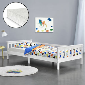 Letto per Bambino/Ragazzo con Materasso Ipoallergenico a Schiuma Fredda 90x200 cm Letto di Design Moderno in Legno di