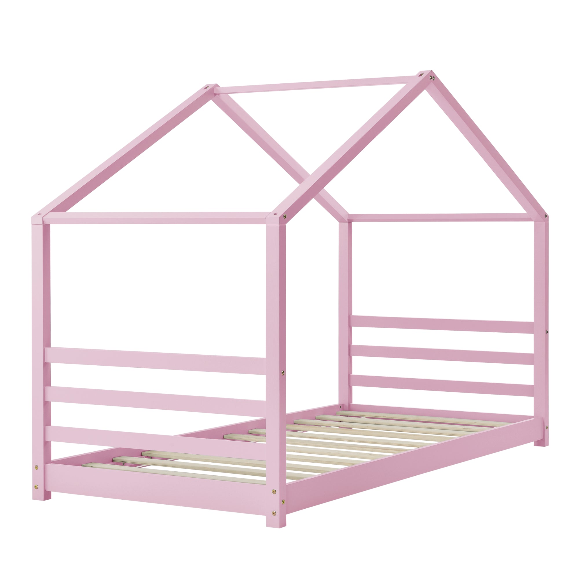 Letto a Casetta per Cameretta Vardà¸ 90x200 cm Legno - Rosa [en.casa]