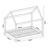 Letto per Cameretta Cerro a Forma di Casetta con Materasso 120 x 200 cm Legno Naturale [en.casa]