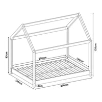 Letto per Cameretta Cerro a Forma di Casetta 140 x 200 cm color Naturale [en.casa]