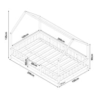 Letto per Cameretta Sisimiut a Forma di Casetta 120x200 cm Bianco [en.casa]