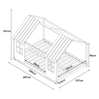 Letto Tostedt per Cameretta a Forma di Casetta con Materasso 120 x 200 Bianco [en.casa]