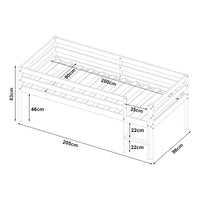 Letto per Cameretta Siikalatva in Legno di Pino 90x200 cm Bianco [en.casa]