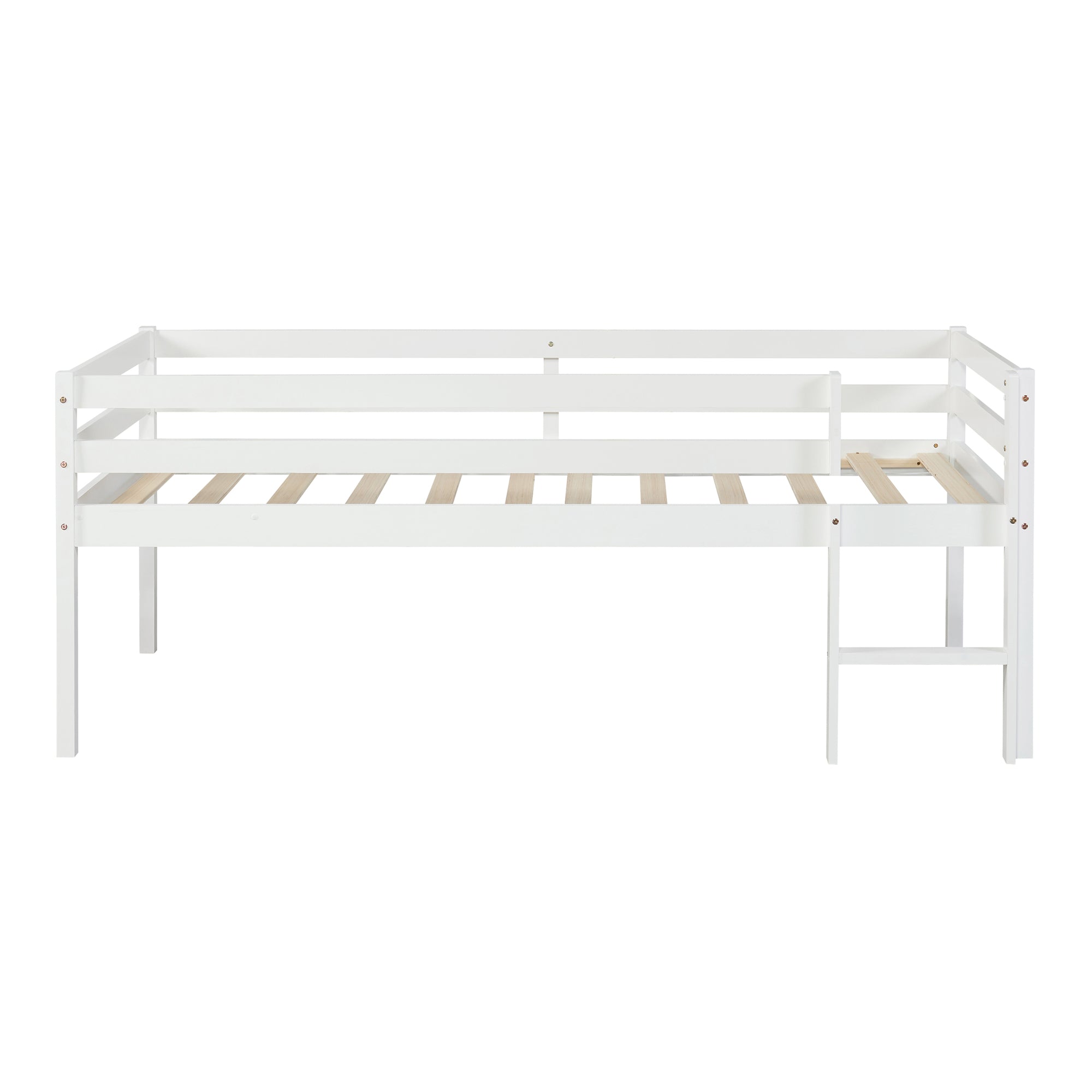 Letto per Cameretta Siikalatva in Legno di Pino 90x200 cm Bianco [en.casa]