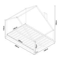 Letto Casetta per Cameretta Siuntio con Materasso 140 x 200 cm Legno Naturale [en.casa]