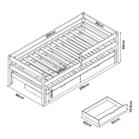 Letto per Cameretta Sonkajà¤rvi a 2 Posti Letto - Legno Naturale [en.casa]