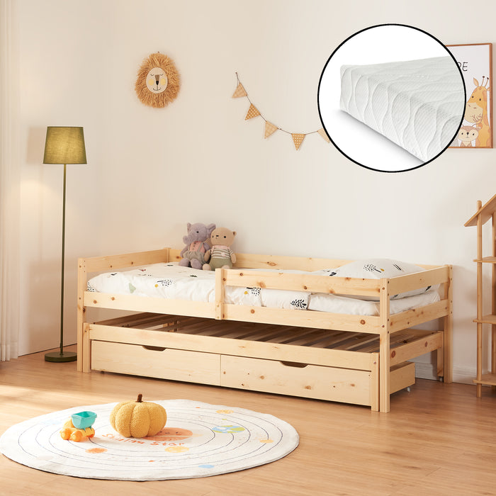 Letto per Cameretta Sonkajà¤rvi a 2 Posti Letto + 1 Materasso da 90 x 200 cm [en.casa]