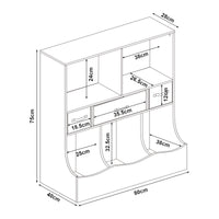 Scaffale Basso per Cameretta Vastesa con Cassetti Pieghevoli e Scomparti - Bianco [en.casa]