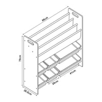 Scaffale per Cameretta Rà¸dà¸y Mobile Porta Giochi 78x86x27 cm Decorazione Unicorno [en.casa]