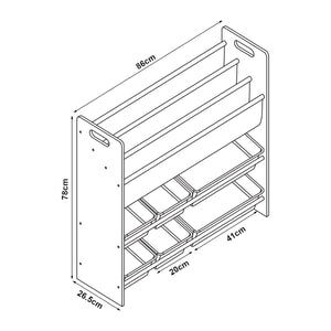 Scaffale per Cameretta Rødøy Mobile Porta Giochi 78x86x27 cm Decorazione Unicorno [en.casa]