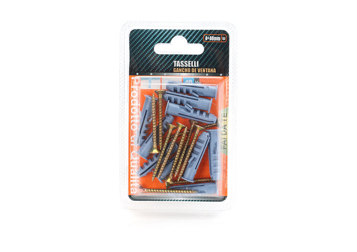 Kit 10 pcs Tasselli &Oslash;8x40mm Con Viti 4x40mm