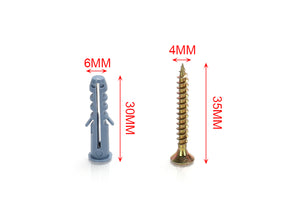 Kit 11 pcs Tasselli &Oslash;6x30mm Con Viti 4x35mm