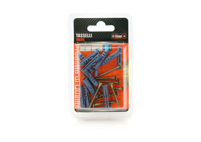 Kit 11 pcs Tasselli &Oslash;6x30mm Con Viti 4x35mm