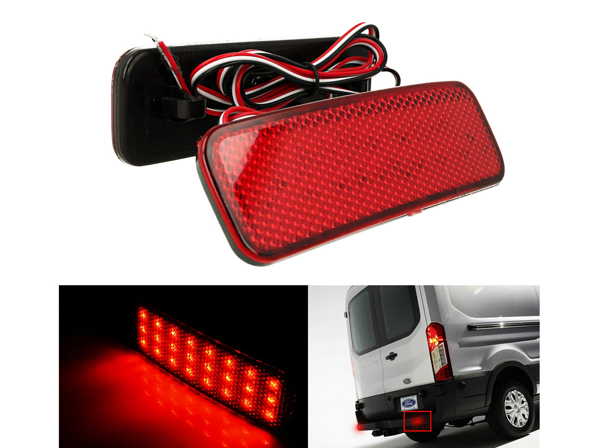 Kit 2 Fanali Posteriori A Led Rosso Per Ford Transit Tourneo Custom Courier Sostituzione Riflettore Catarifrangente Originale