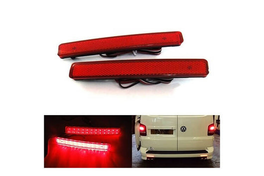 Kit 2 Fanali Posteriori A Led Rosso Per VW T5 Transporter Caravelle Multivan Sostituzione Catarifrangente Riflettore Originale