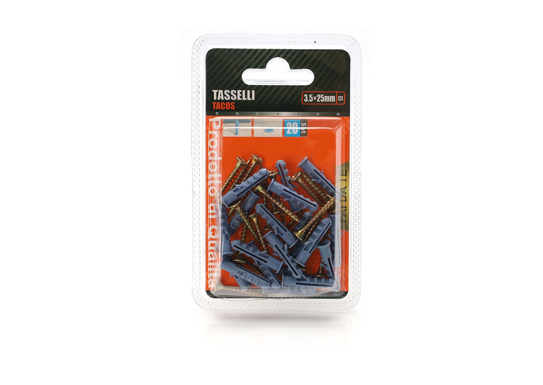 Kit 20 pcs Tasselli &Oslash;5x25mm Con Viti 3,5x25mm