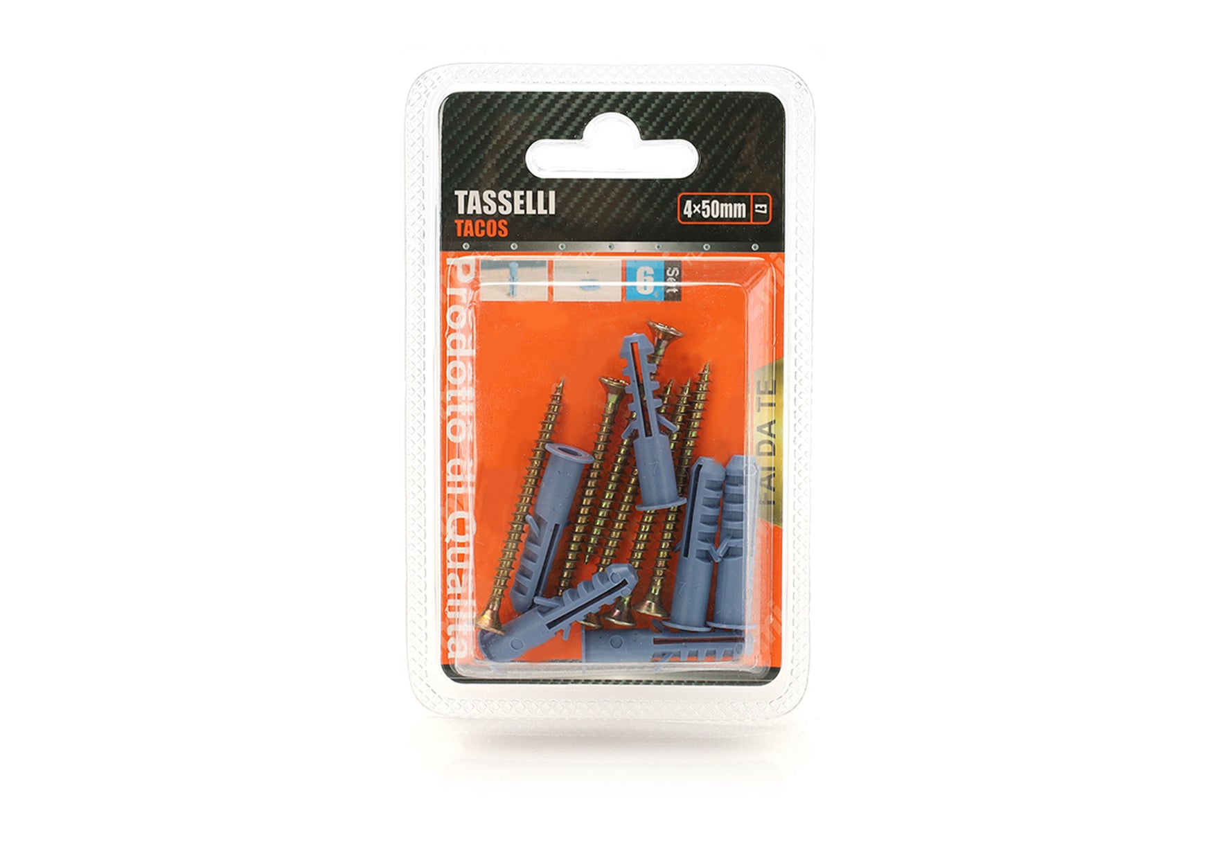 Kit 6 pcs Tasselli &Oslash;7x35mm Con Viti 4x50mm