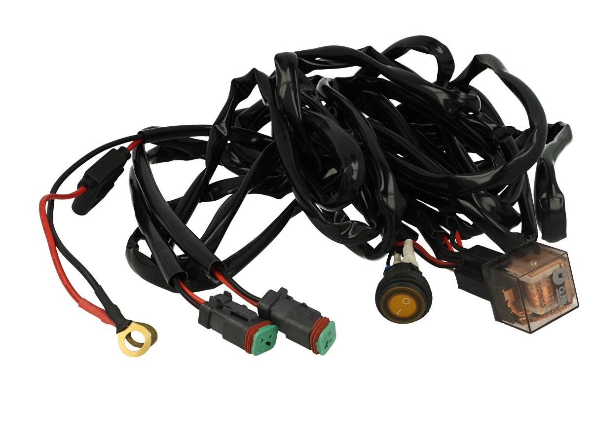 Kit Cablaggio 12V Con Interruttore Rele 80A Fusibile 30A Con Doppio Connettori DT Per Installazione Barra Led Su Jeep Fuoristrada