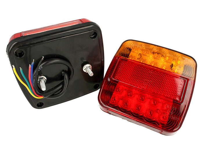 Kit Fanali Led Posteriori 24V 12V Con Luci Posizioni Stop Frecce Targa 4 In 1 Per Camion Rimorchio Caravan