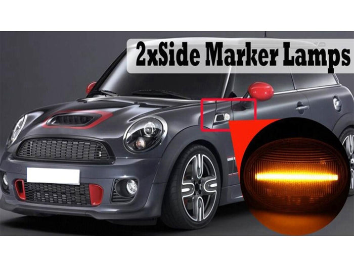 Kit Freccia Laterale a Led Side Marker Dinamica Lente Fume Mini Cooper R55 R56 R57 R58 R59 CL-R56-LSM-SM