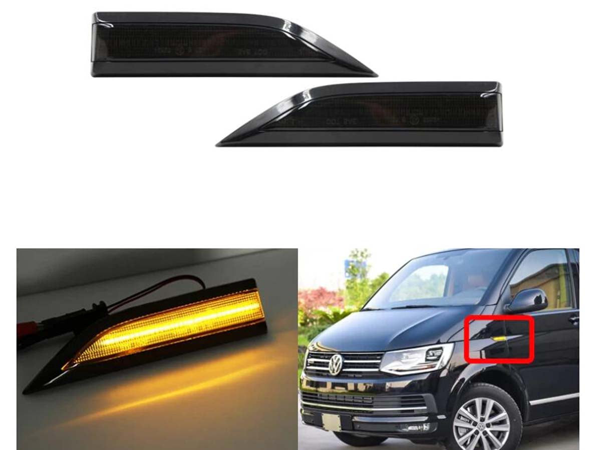 Kit Freccia Laterale a Led Side Marker Lente Fume Luce Arancione Dinamica Per VW Caddy MK4 Dopo 2015 OEM 7E0949101