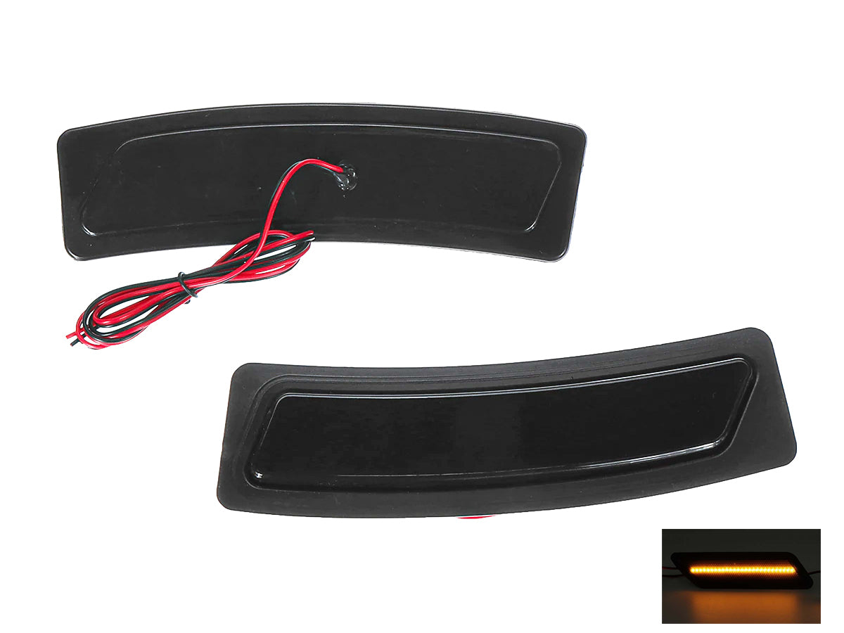 Kit Freccia Laterale a Led Side Marker Lente Nero Fume Luce Arancione Per BMW Serie 3 F30 OEM 63147847205 63147847206