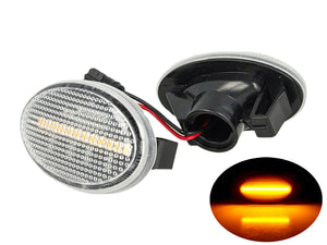 Kit Freccia Laterale a Led Side Marker Lente Trasparente Luce Arancione Per Mercedes Benz Viano Vito W639 Classe A W168