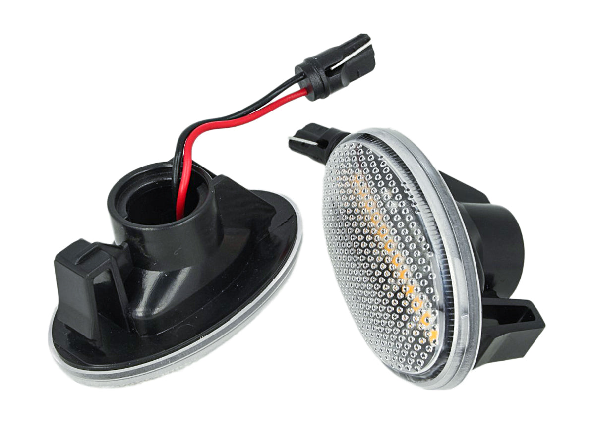 Kit Freccia Laterale a Led Side Marker Lente Trasparente Luce Arancione Per Mercedes Benz Viano Vito W639 Classe A W168