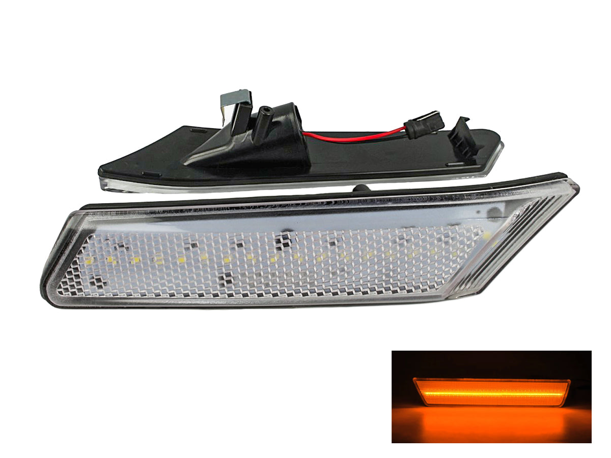 Kit Freccia Laterale a Led Side Marker Lente Trasparente Luce Arancione Per Porsche 911 997 987 Carrera Boxster Cayman OEM 98763103802