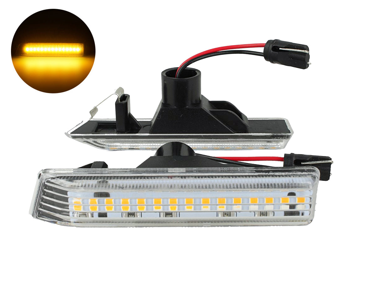 Kit Freccia Laterale a Led Side Marker Lente Trasparente Luce Arancione Per BMW E36 M3 X5 E53 OEM 344-1405